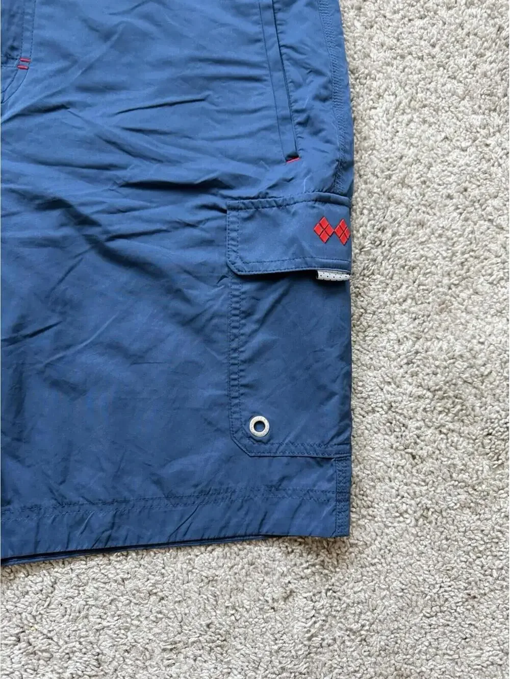 Robert Graham Men's Size Large Cargo Classic‎ Fit Swim Shorts Blue Board Shorts